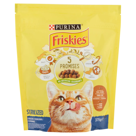 7613035799806 Friskies Cat Crocchette Sterilizzati Tacchino Con Verdure 375gr