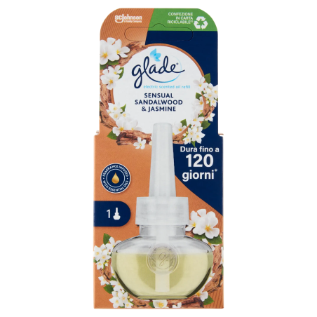 5000204333169 Glade Elettrico Ricarica Sensual Sandalwood E Jasmine New 20ml