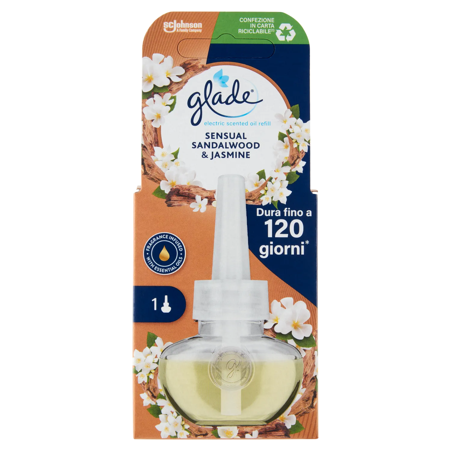 Glade Elettrico Ricarica Sensual Sandalwood E Jasmine New 20ml