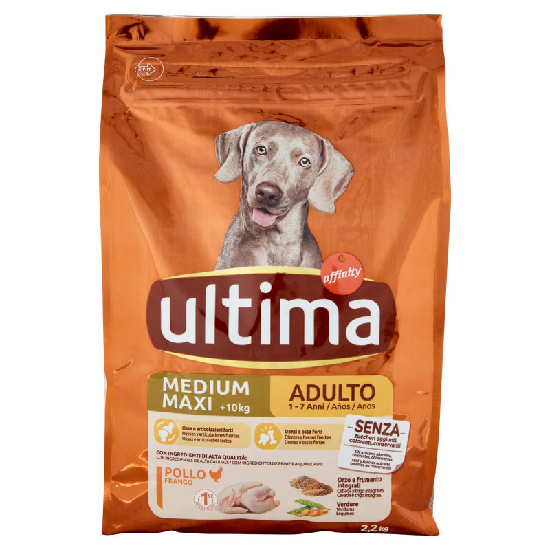 Ultima Dog Crocchette Adulto +10kg Medium/Max Pollo 2200gr