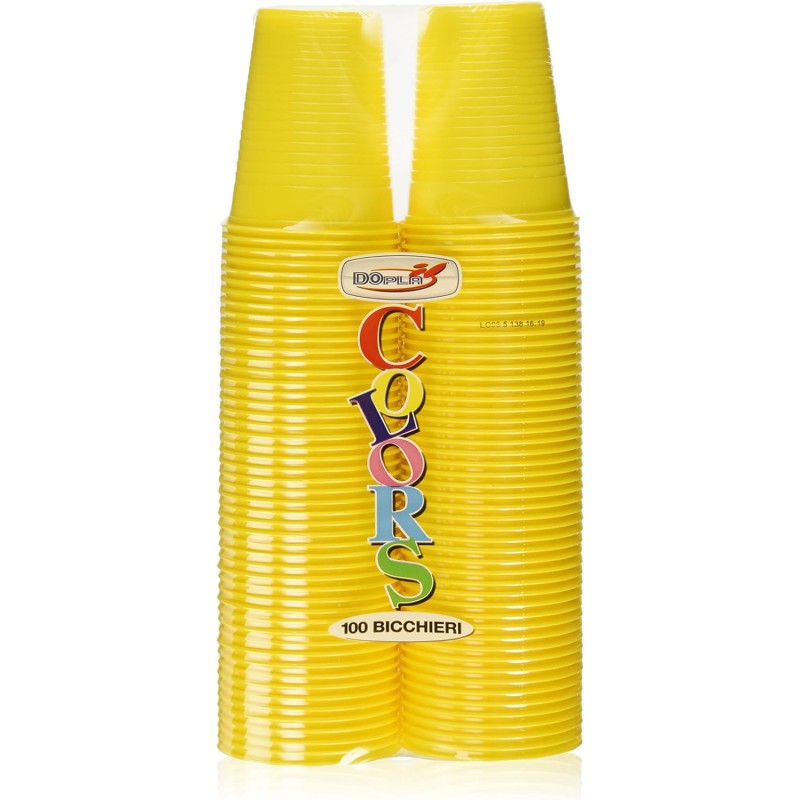 Dopla Bicchieri Riutilizzabili Gialli 200ml 100pz