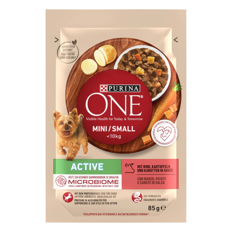 Purina One Dog Bocconi Active Manzo 85gr