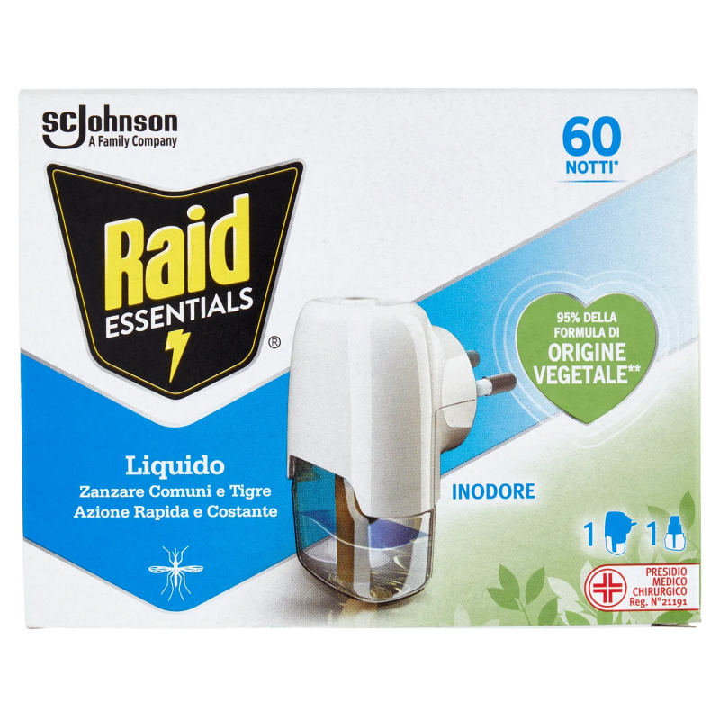 5000204328530 Raid Essential Liquido Base 60 Notti 36ml