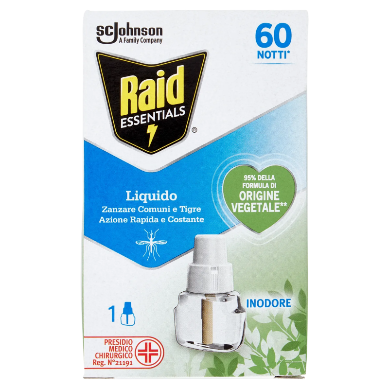 Raid Essentials Liquido Ricarica 60 notti 36ml