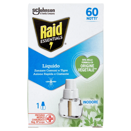 5000204328653 Raid Essentials Liquido Ricarica 60 notti 36ml