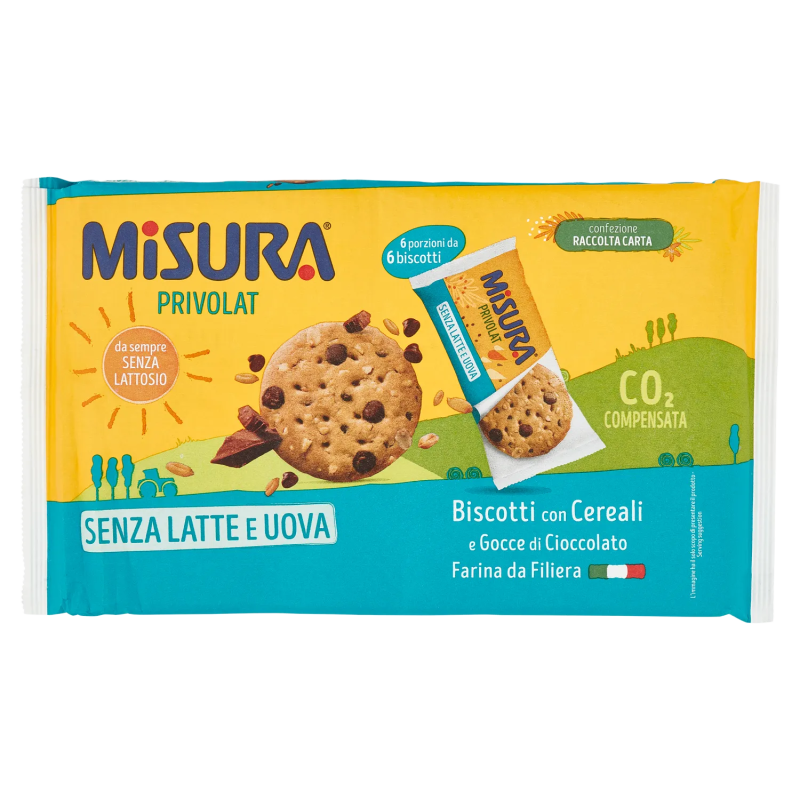 Misura Privolat Biscotti Con Cereali e Gocce di Cioccolato 280gr