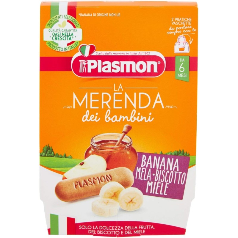 Plasmon Merenda Banana, Mela E Biscotto New 2x120gr