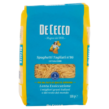 8001250120861 De Cecco n.086 Spaghetti Tagliati 500gr