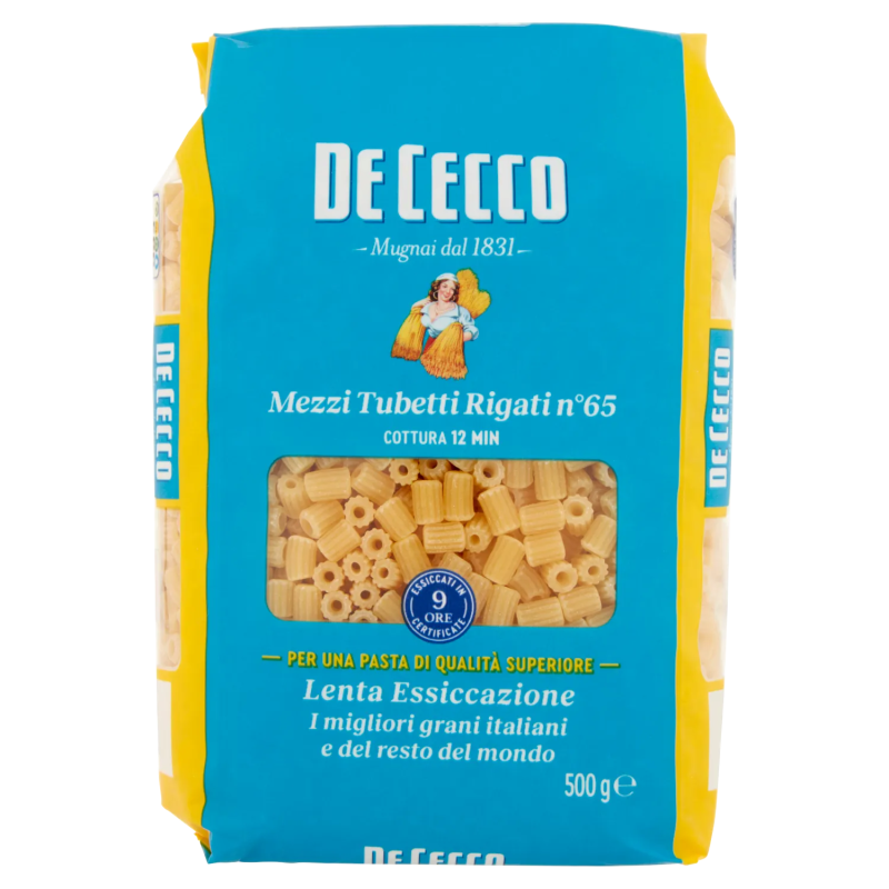 De Cecco n.065 Mezzi Tubetti Rigati 500gr