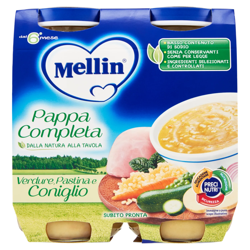 8000050548509 Mellin Pappa Completa Coniglio 2x250gr