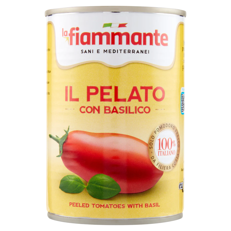 8001737102052 La Fiammante Il Pelato Con Basilico 400gr