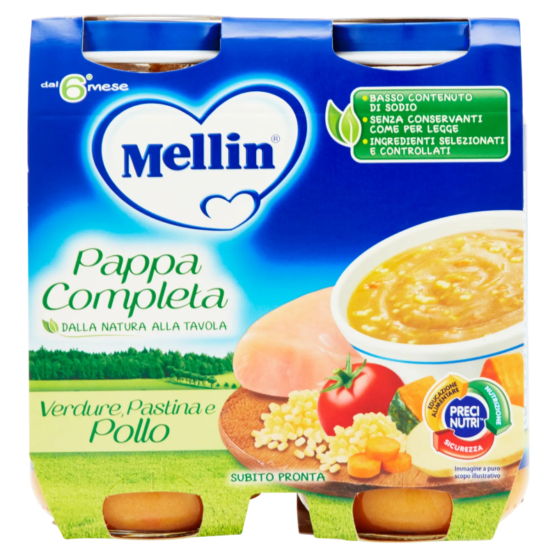 8000050532508 Mellin Pappa Completa Pollo 2x250gr