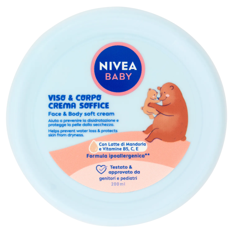 4006000030692 Nivea Baby Crema Soffice Viso e Corpo Vaso New 200ml