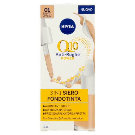 4005900939524 Nivea Crema Q10 3in1 Siero Fondotinta 01 Light / Medium 30ml