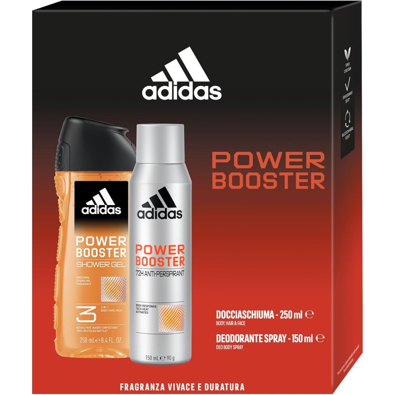 Adidas Confezione Regalo Power Booster (Deo + Doccia) 1pz