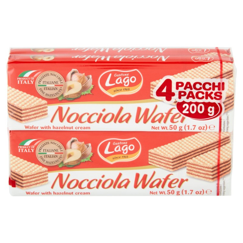 8004800001467 Lago Wafer Nocciola 4x50gr