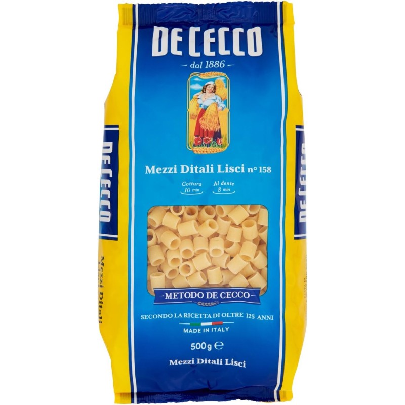 De Cecco 158 Mezzi Ditali Lisci 500gr