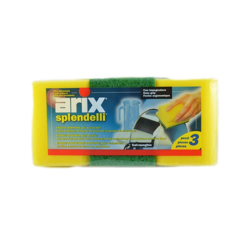 Arix Splendelli Spugna Abrasiva Con Impugnatura 3pz