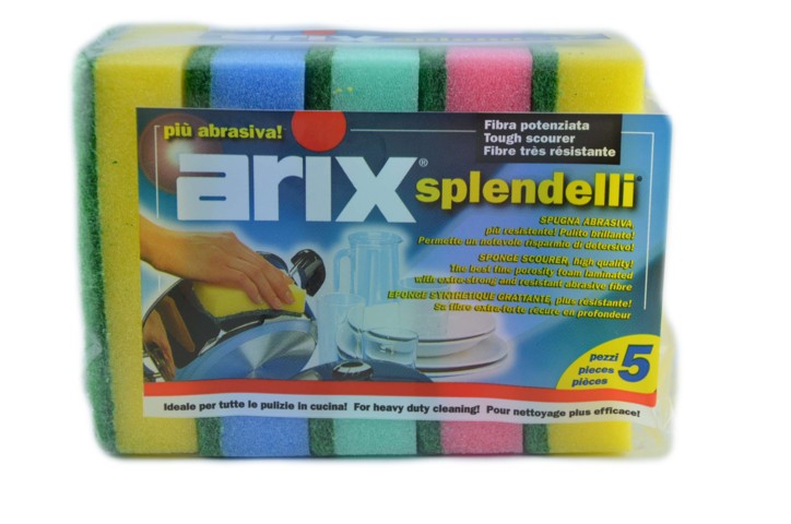 ARIX SPLENDELLI SPUGNE ABRASIVE COLORATE 5 PZ - Meloni Store