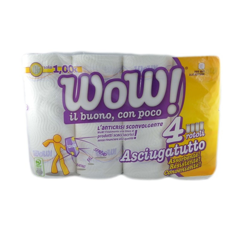 8007091004803 Wow Asciugatutto 4 Rotoli 1pz