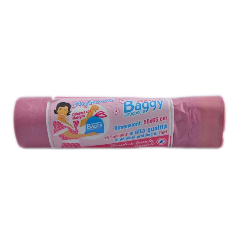 Baggy Plus Sacchetti Nettezza Profumati Rosa 55x65 15pz