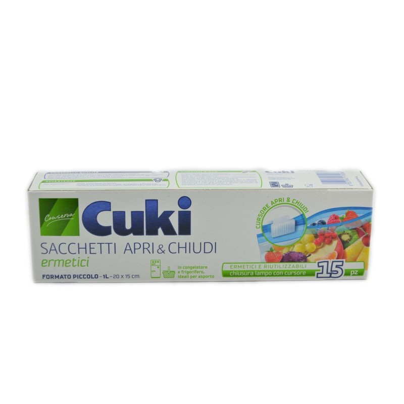 Cuki Sacchetti Apri E Chiudi Ermetici 15pz