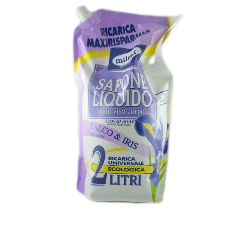 Mil Mil Sapone Liquido Talco E Iris Eco Ricarica  2lt