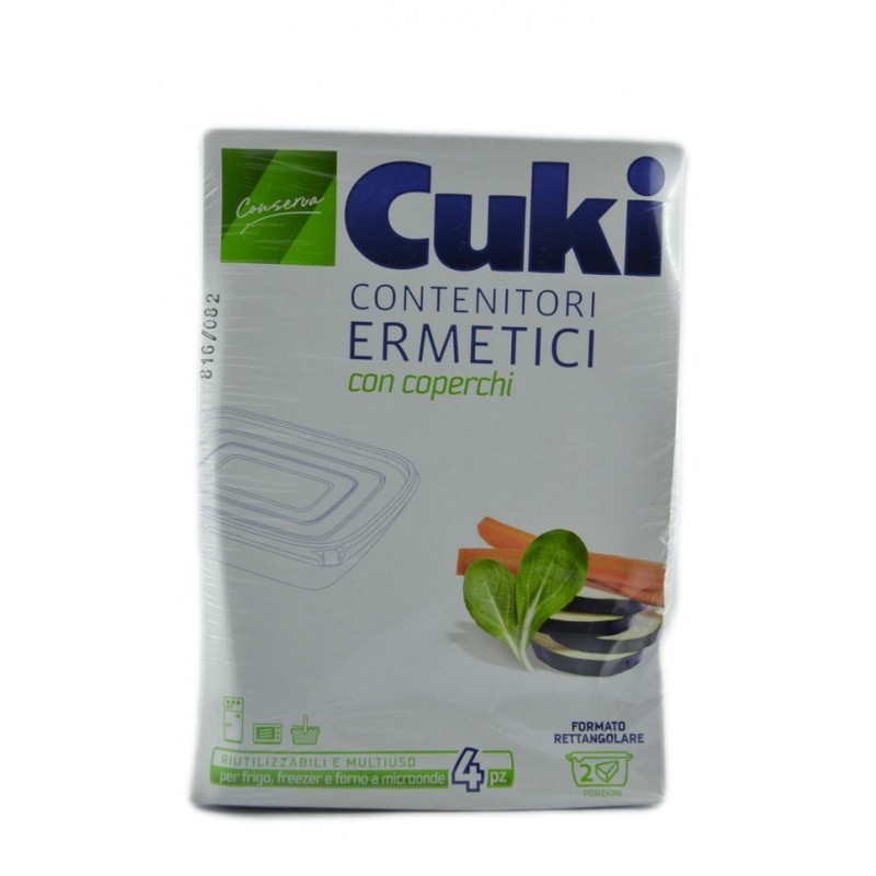 Cuki Contenitori Ermetici Rettangolari Con Coperchi 4pz