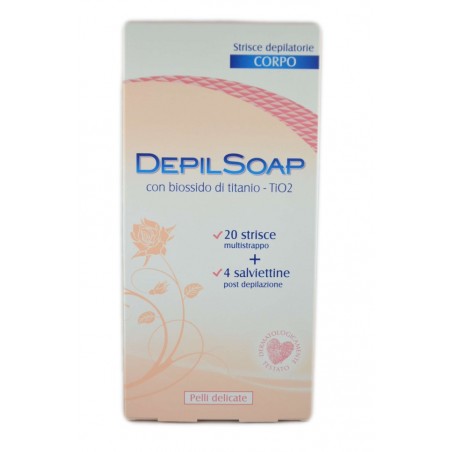 8005283014074 Depilsoap Strisce Depilatorie Corpo Pelli Delicate 20pz