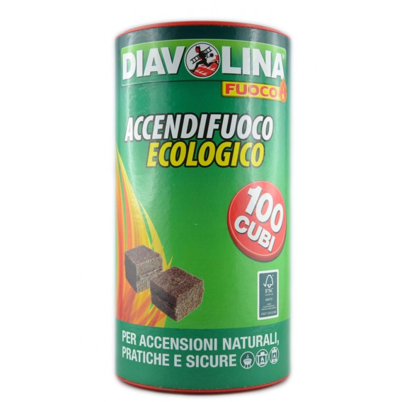 8002840153177 Diavolina Accendifuoco Ecologico 100pz