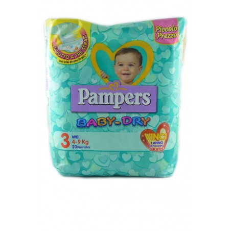 8001480092204 PAMPERS PANNOLINI BABY-DRY TAGLIA 3 - 4/9KG 20PZ