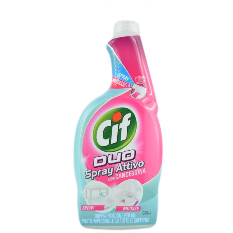 Cif Duo Spray Attivo Con Candeggina Ricarica 650ml