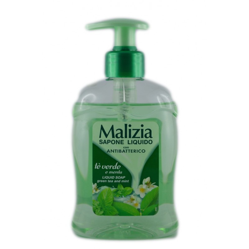 Malizia Sapone Liquido Antibatterico Te' Verde Con Dispenser 300ml